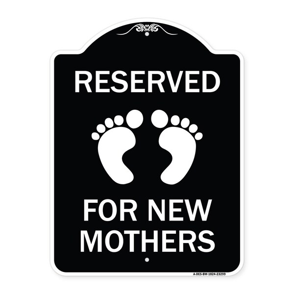 Signmission Pink Reserved Parking for New Mothers Heavy-Gauge Aluminum Sign, 24" x 18", BW-1824-23299 A-DES-BW-1824-23299 - main